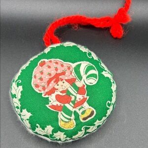 Vintage Strawberry Shortcake Multicolored Stuffed Fabric Cottagecore Ornament